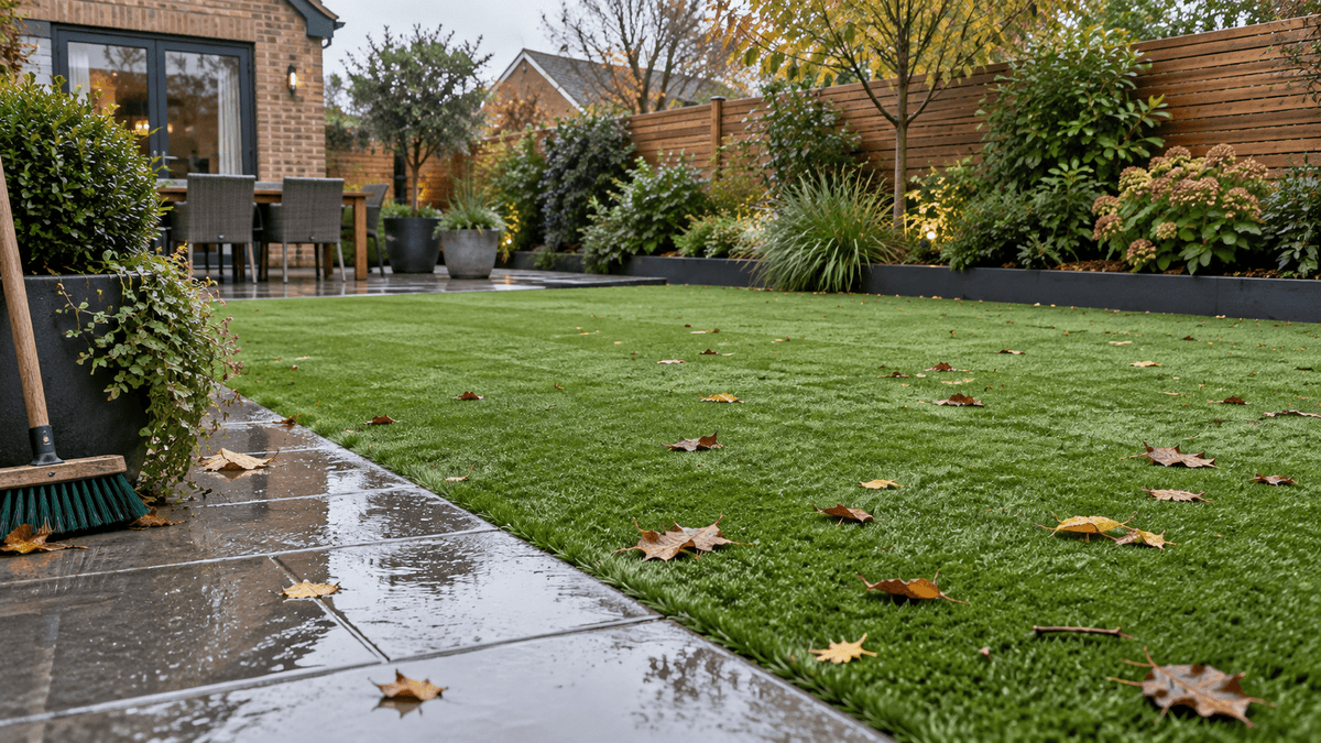artificial grass in wet weather