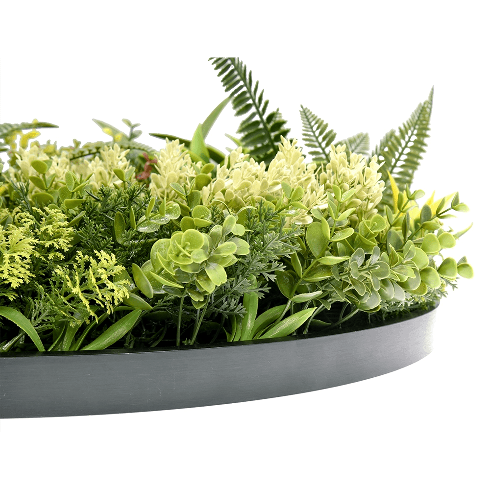 Artificial "Rhea B" Wall Art - 50cm Circular Frame - Artificial Grass Direct