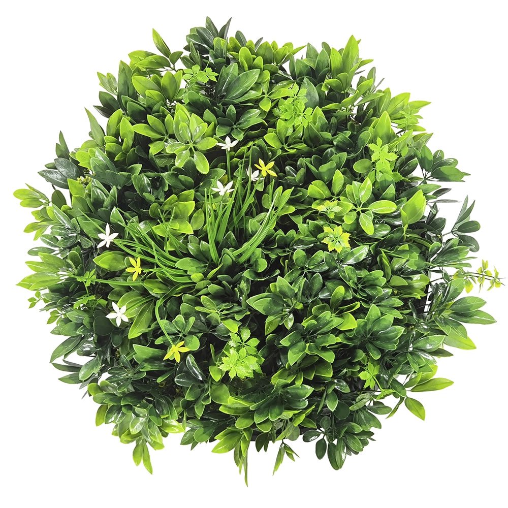 Artificial "Daffodil Smile" Wall Art - 50cm Circular Frame - Artificial Grass Direct