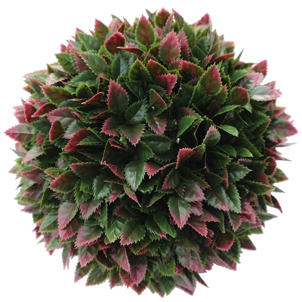 Red Rose Topiary Ball - Artificial Grass Direct