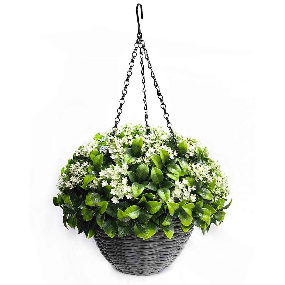 Gardenia Hanging Basket - Artificial Grass Direct
