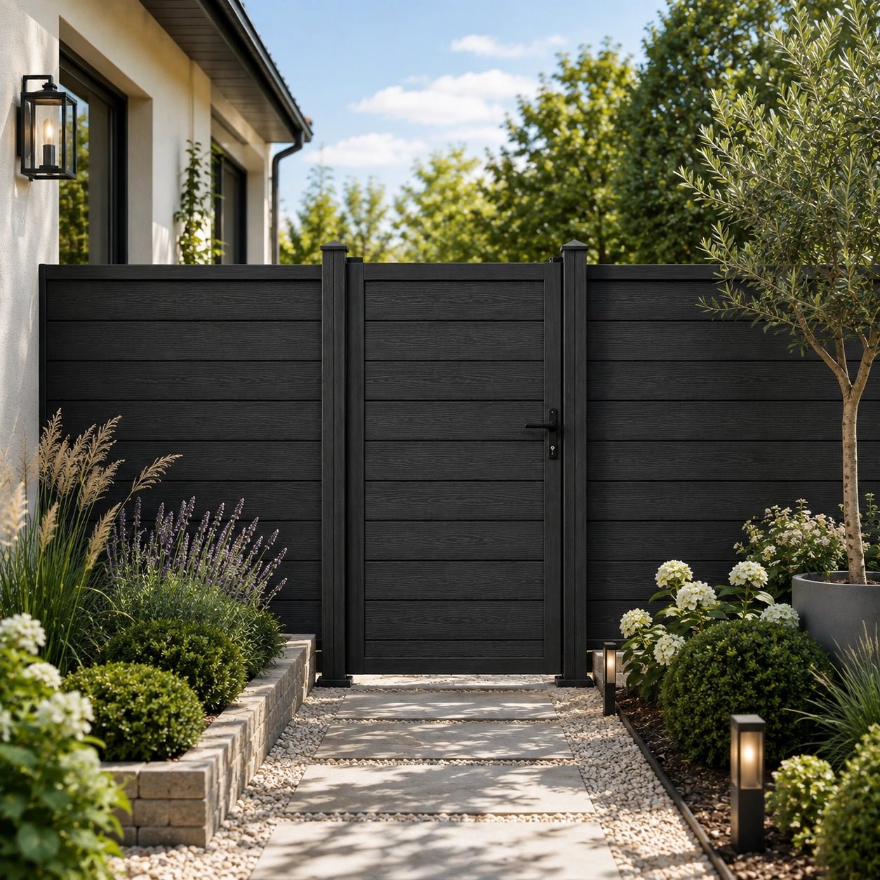 Black Woodgrain Composite Gate