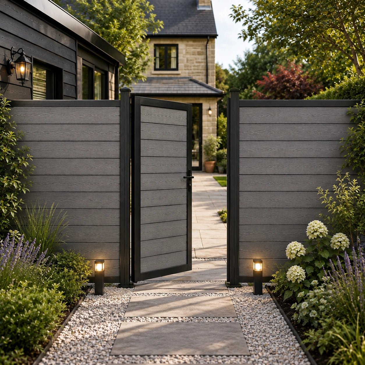 Grey Woodgrain Composite Gate