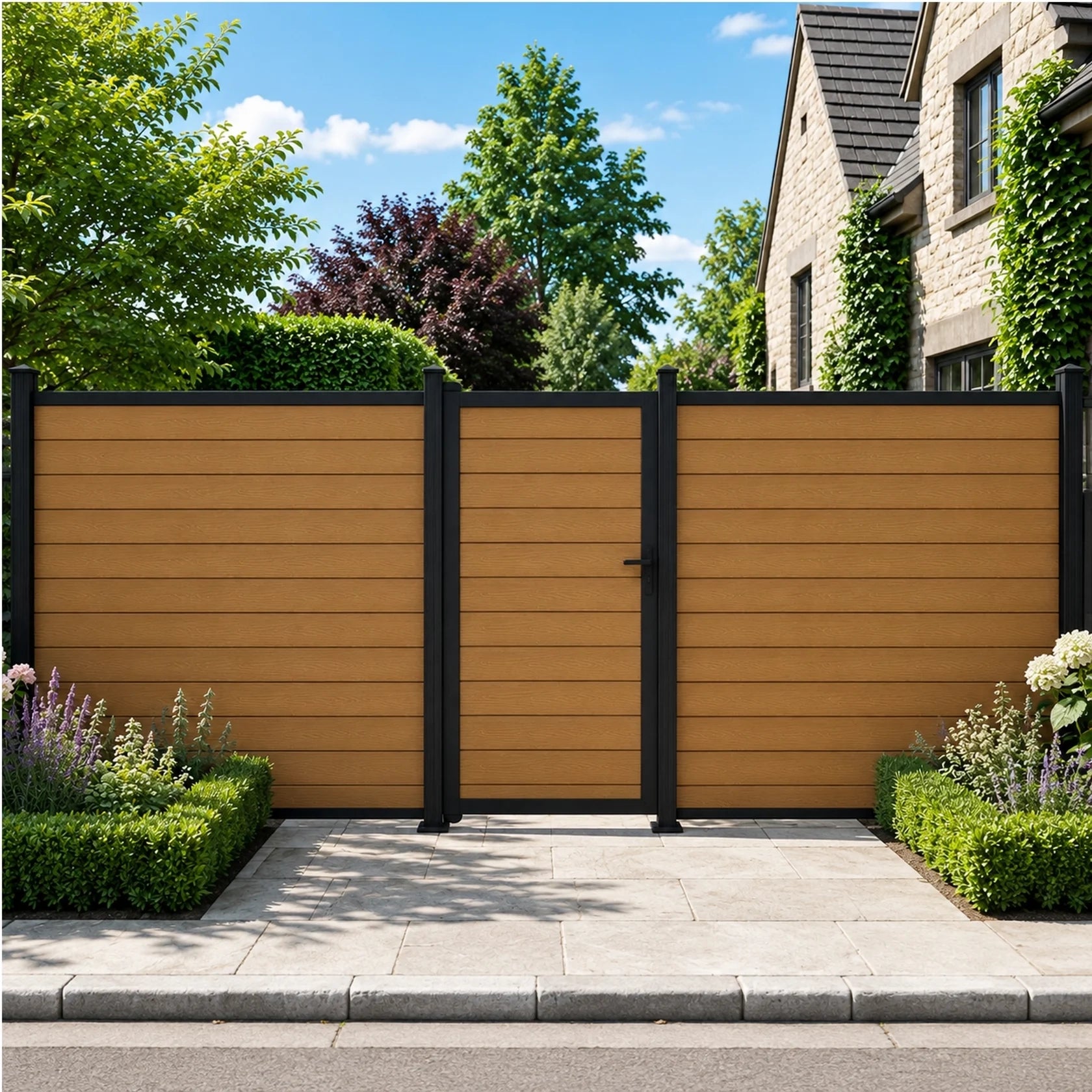 Teak Woodgrain Composite Gate
