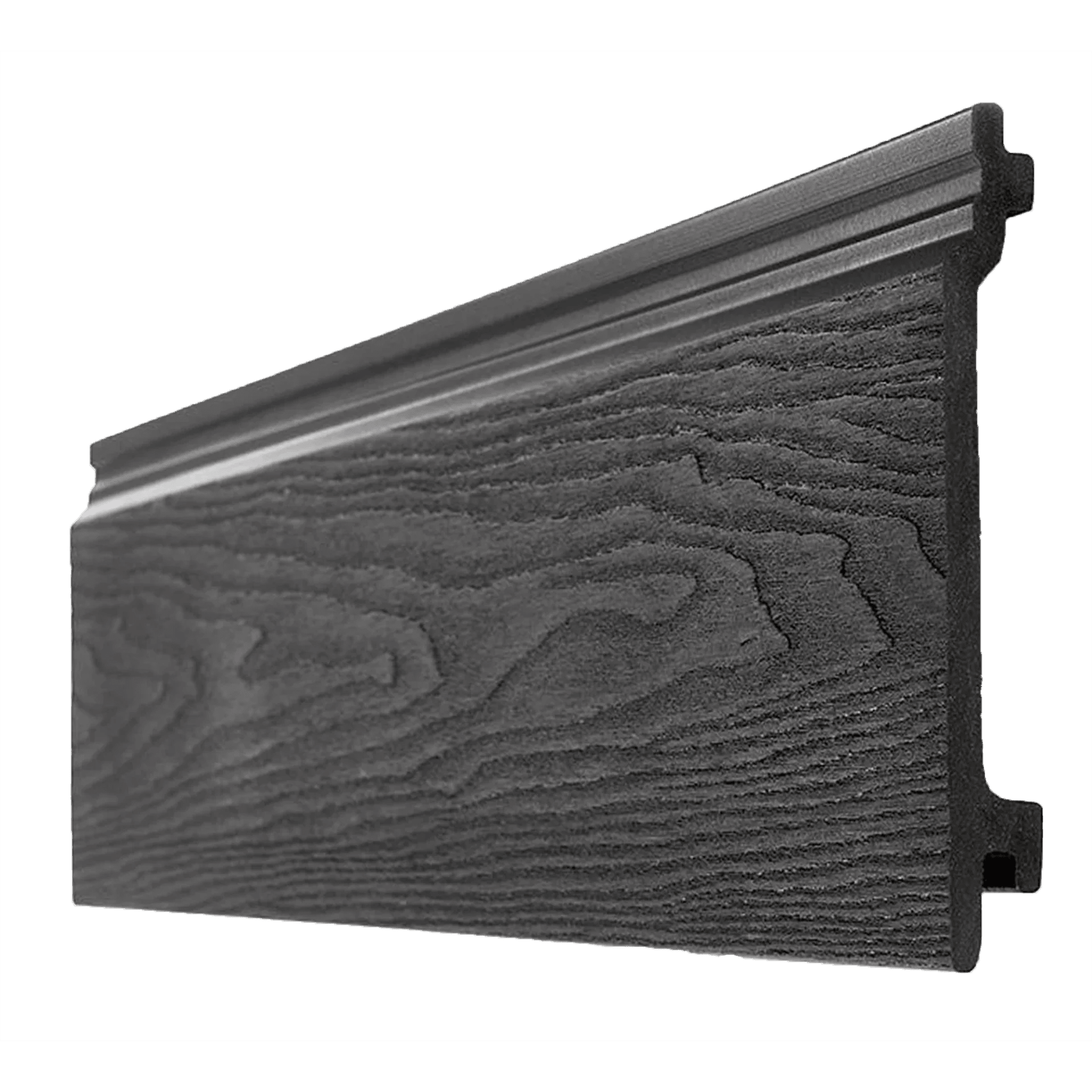 Black Woodgrain Cladding 3.6m Sample - Artificial Grass Direct