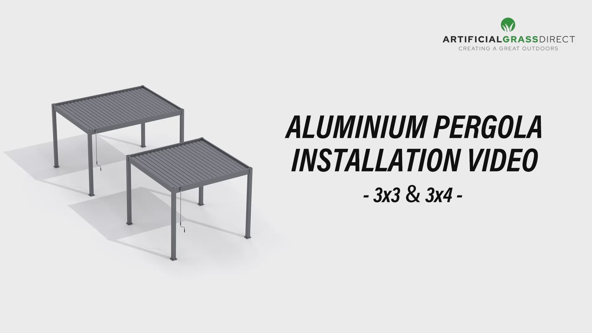 Load video: Modena Aluminium Pergola 3m x 3m Free Standing