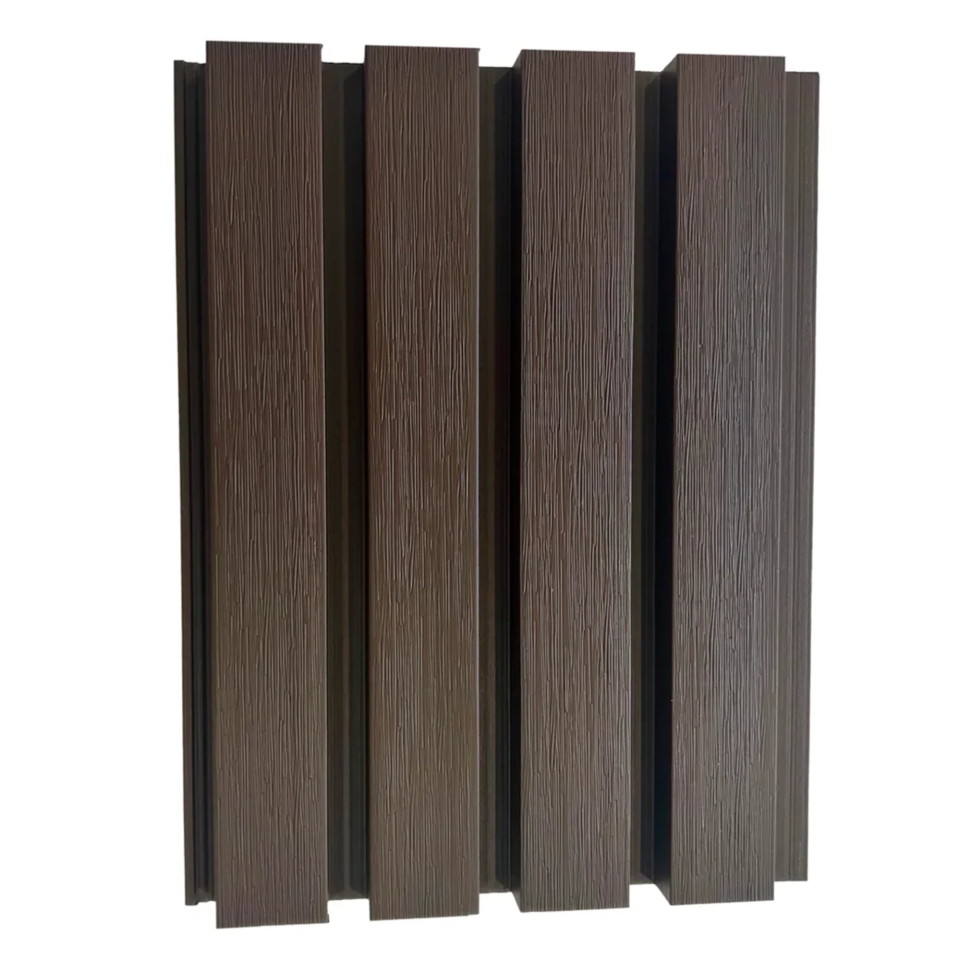 Red Brown Slatted Cladding Series 1 Sample - Artificial Grass Direct