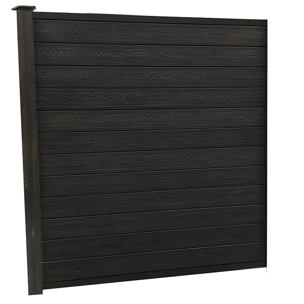 Black Woodgrain Fencing 6ft Kit - Artificial Grass Direct