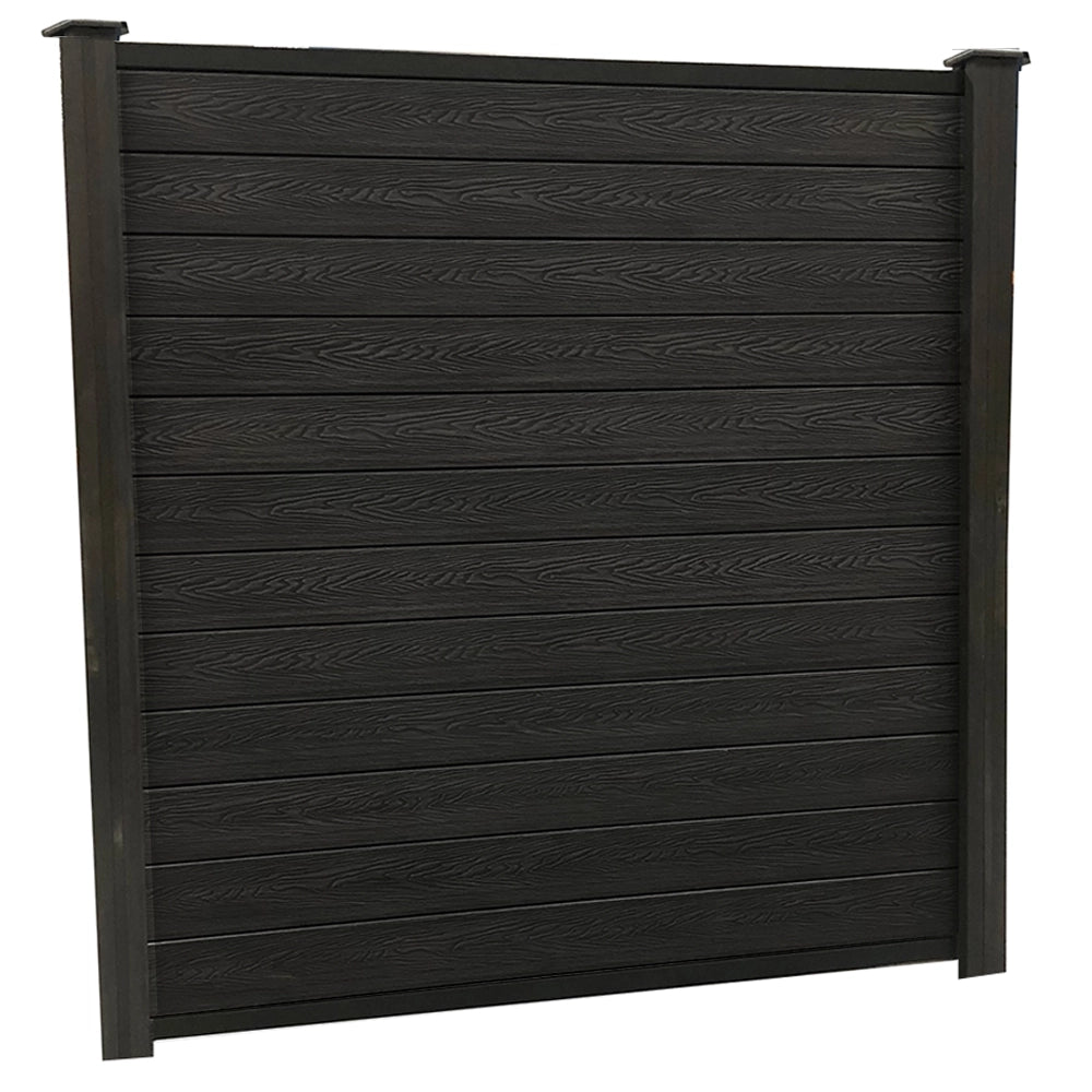 Black Woodgrain Fencing 6ft Kit - Artificial Grass Direct