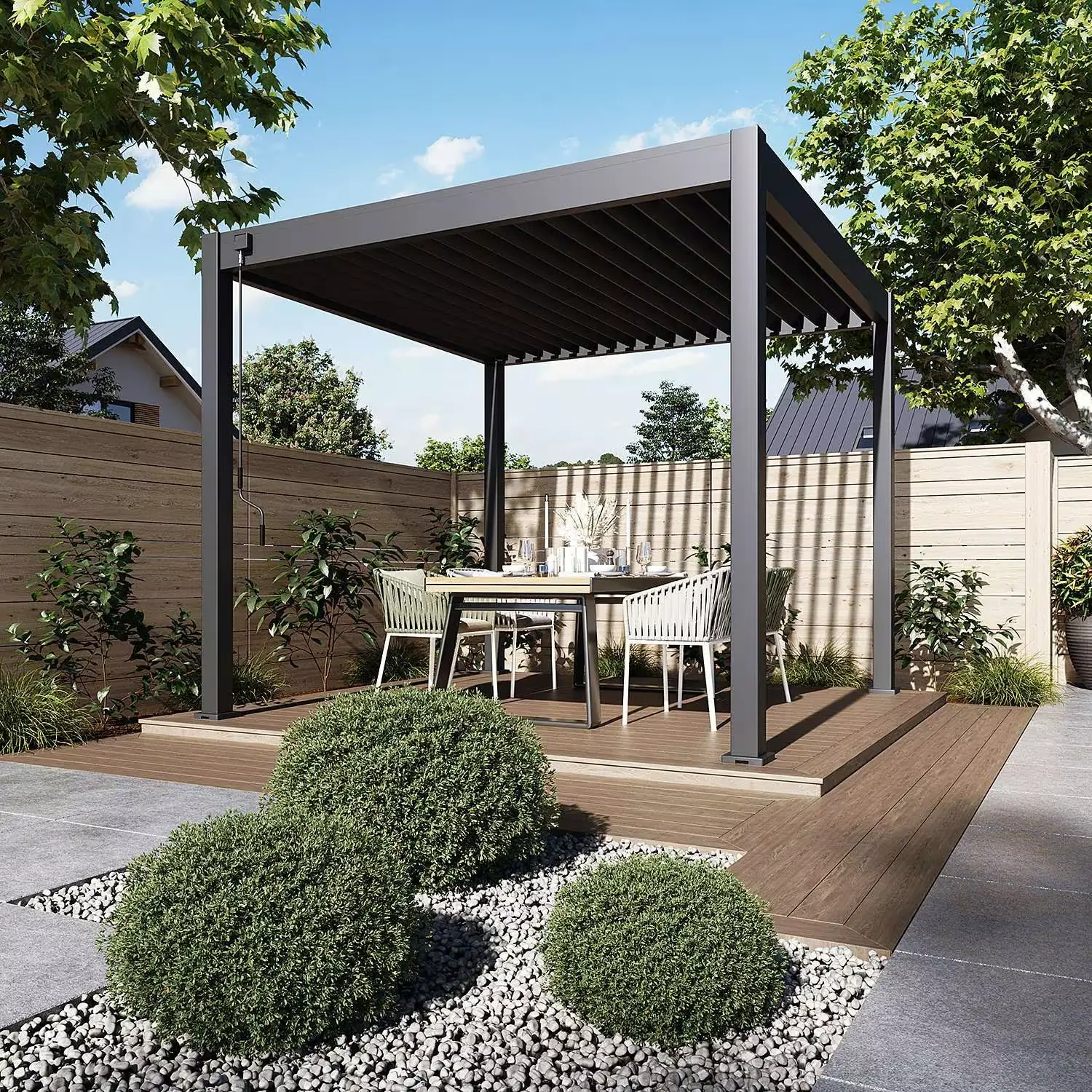 Modena Aluminium Pergola 3m x 3m Free Standing